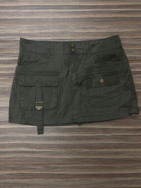 Urban Fox Olive Green Cargo Mini Skirt | Utility Y2K